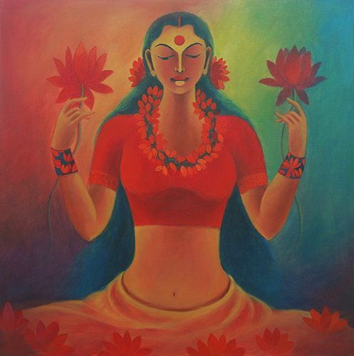 MR0040 
Mahashakti Mahalakshmi 
Acrylic on Canvas 
34 x 34 inches 
Available